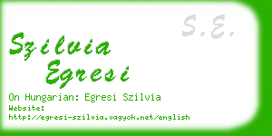 szilvia egresi business card